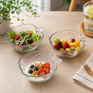Imagem de Conjunto 3 Tigelas Bowl De Vidro 245ml Formato Maçã Para Sobremesa Fru