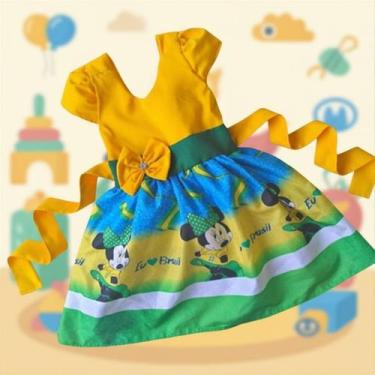 Imagem de Vestido Infantil Temático Minnie Brasil, P