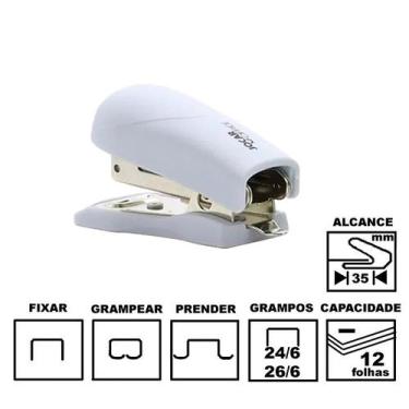 Imagem de Grampeador Jocar Office 93099 Tons Pastel Mini Plástico 6cm Extrator 2