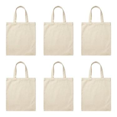 Imagem de 6 Sacolas Ecobag Lisa 240g 35x40 Algodão Silk DTF Sublimação - Russo A
