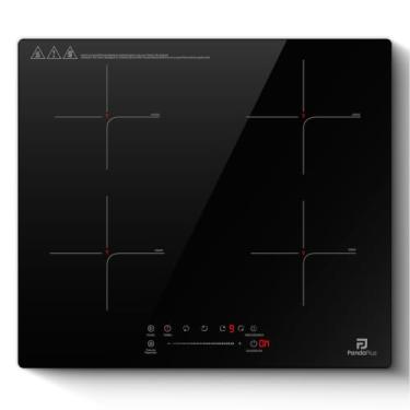 Imagem de Cooktop Indução 4 Bocas PandaPlus 7000W Turbo Preto 220V Vitrocerâmico Touch Embutir Trava Segurança Premium