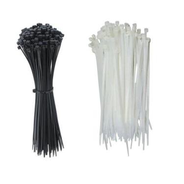 Imagem de Abraçadeira De Nylon 3.6 X 300mm 500un - Fox Tools, Preto/Branco