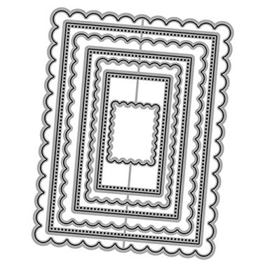 Imagem de Newmind Moldes de corte de armação retangular, moldes de corte de metal, moldes de corte de metal, moldes de artesanato, papel para cartões, scrapbook em relevo