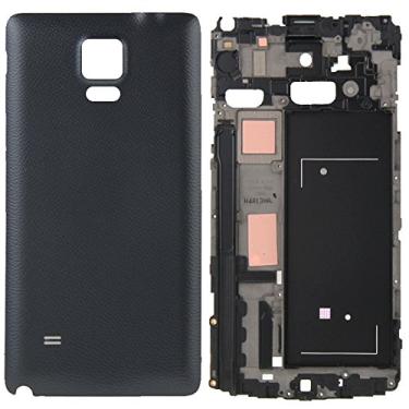 Imagem de Capa completa Sparts Parts (revestimento frontal com moldura de LCD + capa traseira de bateria) para Galaxy Note 4 / N910V (preto) cabo flexível de reparo (cor preta)