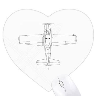 Imagem de Mousepad de coração moderno Arma com diagrama de aeronaves Art Deco Tapete de borracha para escritório