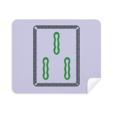 Imagem de Pano de limpeza Mahjong Bamboo Bar 3 azulejos padrão limpador de tela 2 peças tecido de camurça