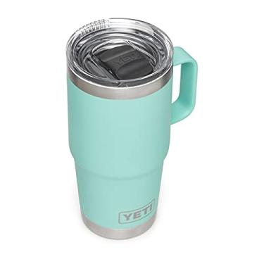 Imagem de YETI Caneca de viagem Rambler 590 ml, aço inoxidável, isolada a vácuo com tampa forte, espuma do mar