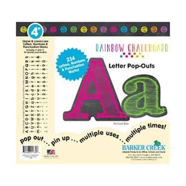 Imagem de Barker Creek Cartas Pop-Outs, quadro-negro arco-íris de 10 cm, letras de designer multicoloridas para quadros de avisos, salas de descanso, áreas de recepção, placas, monitores e muito mais! 10 cm, 234 caracteres por conjunto (1730)