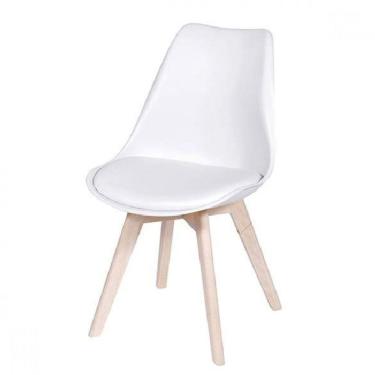 Imagem de Cadeira Polipropileno Base Em Madeira Modesti 1108 OR Design Branco