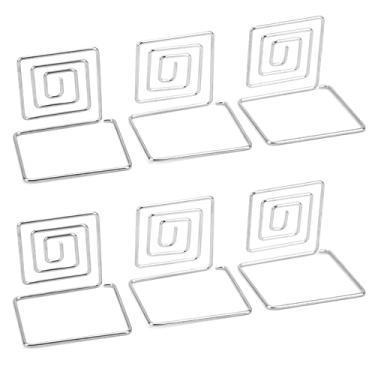 Imagem de Expositor de cartão de visita, suporte de exibição de mensagem Suporte de cartão de visita para memorando para foto para notas(Prata)