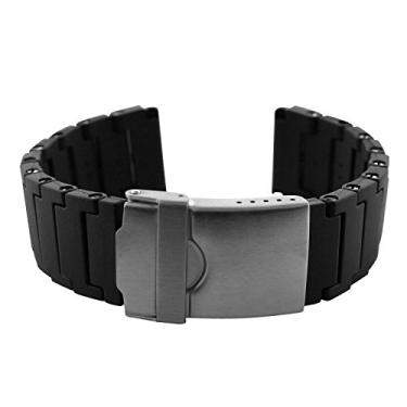 Imagem de Pulseira de substituição preta de poliuretano com elos 22 mm para relógios Luminox 3000 e 3900 Series