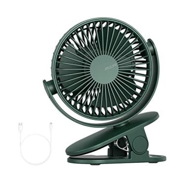 Imagem de JISULIFE Ventilador de mesa de encaixe, pequeno ventilador com plugue USB, 4 modos de velocidade, ventilador de mesa de resfriamento pessoal com vento forte, ultra silencioso, mini ventilador de