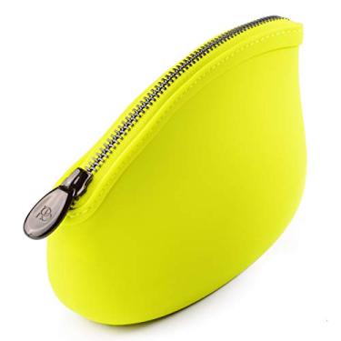 Imagem de Bolsa de cosméticos Pudinbag para maquiagem pequena para mulheres | Silicone à prova d'água vegano 10 cores | Organizador de viagem de higiene pessoal, Lime, Small