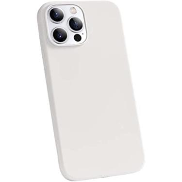 Imagem de HAODEE Capa de telefone traseira de silicone líquido, para Apple iPhone 13 Pro Max (2021) Capa protetora fina com tudo incluído de 6,7 polegadas [proteção de tela e câmera] (Cor: branco)