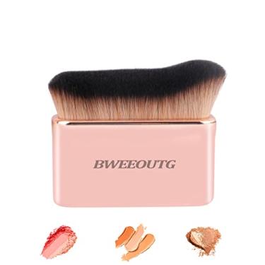 Imagem de Pincel de maquiagem corporal Foundation para pó creme misto blush líquido profissional mistura cosmética pincel impecável para rosto de alta densidade pincel kabuki, tudo para pó creme líquido corretivo (dourado)