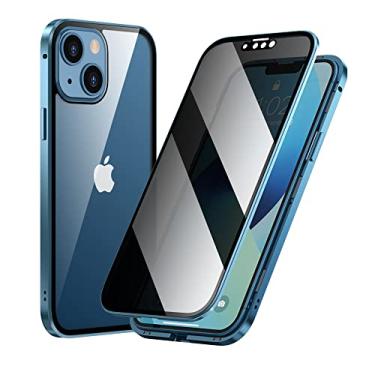 Imagem de Capa protetora magnética de vidro dupla face de privacidade para iPhone 13 12 11Pro Max Mini X Xs XR 7 8 Plus SE2020 Metal Simple Phone Case, verde, para iPhone 13 Mini