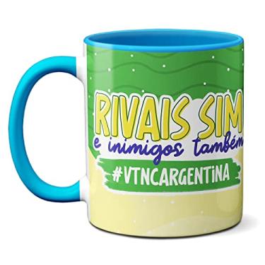 Imagem de Caneca Rivais Sim Inimigos Também Brasil Argentina Simpsons (Azul)