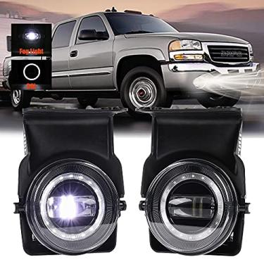 Imagem de DRFG Farol de neblina de LED com DRL compatível para GMC Sierra 1500 2500HD 3500HD para faróis de neblina