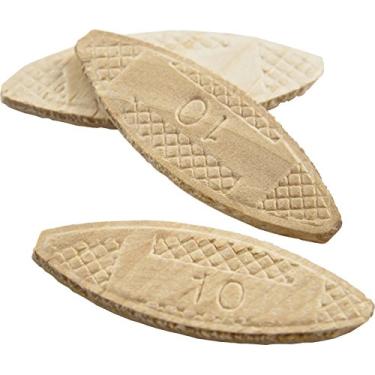 Imagem de Wolfcraft 2922405 Biscoitos de junção de madeira comprimida em forma de bolacha para unir madeira, #10, saco de 50 peças