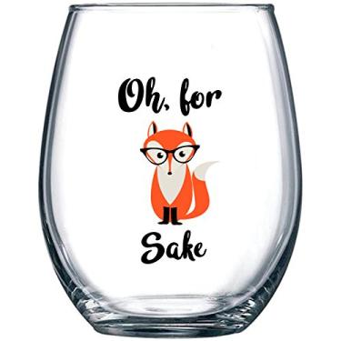 Imagem de Oh For Fox Sake Funny Wine Glass 440ml - Unique Gift Idea for Him, Her, Mom, Dad, Wife, Husband, Girlfriend, Sister, Grandmother, Aunt - Perfect Birthday Gifts for Best Friend or BFF - Evening Mug