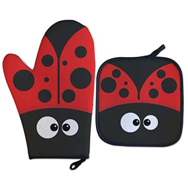 Imagem de Kit Luva Térmica Divertida Joaninha Kawaii cor:Vermelho