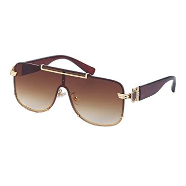 Imagem de Óculos de sol de armação grande feminina sem moldura de uma peça design de luxo moda masculina, 1, tamanho único