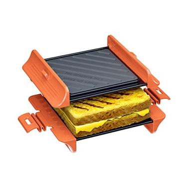 Imagem de Sanduicheira de micro-ondas | Panini Press Sanduicheira | Bandeja de grelha para micro-ondas | Grelha rápida e segura para lava-louças
