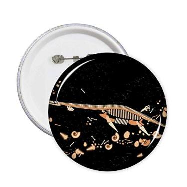 Imagem de Bones Miniatura Preta de Dinossauro Broche Emblema de Botão Decoração 5 peças