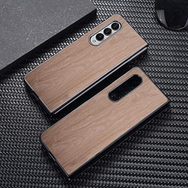 Imagem de Capa para Samsung Galaxy Z Fold 4 Fold4 zfold3 5G padrão de madeira de bambu Capa de couro para Galaxy Z fold 4 fold 4 3 zfold 4 capa de telefone, WT, PARA Galaxy Z Fold 4