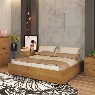 Imagem de Cama Casal para Colchão Box Mônaco Tcil - Cinamomo