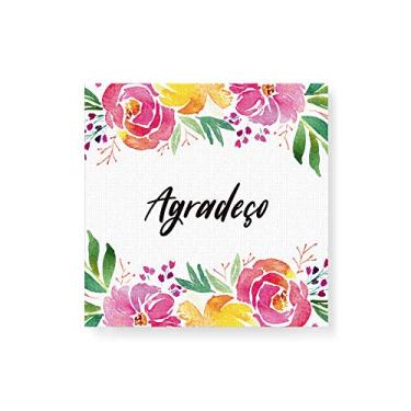 Imagem de Arte Maníacos Quadro Decorativo em Tela Canvas Floral Agradeço - 30x30cm