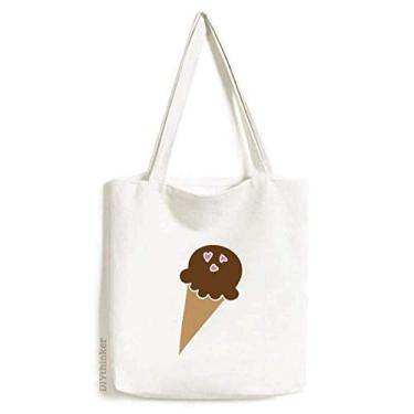 Imagem de Bolsa de lona com chocolate amendoim doce sorvete bolsa de compras casual bolsa de compras