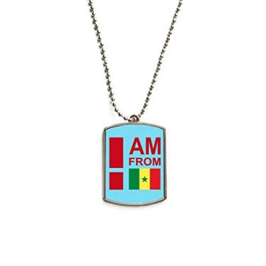 Imagem de DIYthinker Colar com pingente I Am from Senegal de aço inoxidável com etiqueta de cachorro