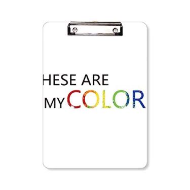 Imagem de LGBT Bandeira de arco-íris Estas são minhas cores prancheta pasta bloco de escrita placa de apoio A4