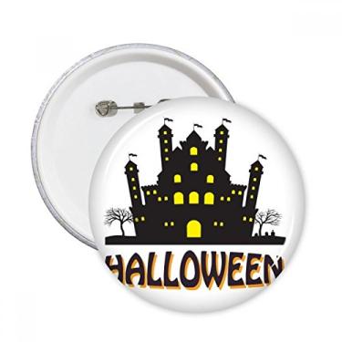 Imagem de Castelo de Halloween The Brightly Lit Pinos Redondos Emblema Botão Decoração de Roupas Presente 5 peças