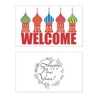 Imagem de Bem-vindo à Catedral da Rússia Buiding New Year Festival Cartão de felicitações Bless Message Present