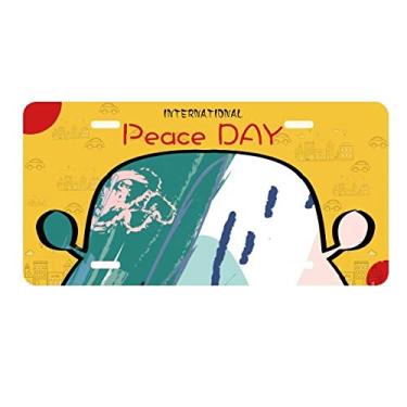 Imagem de DIYthinker Rivers Abstract Plants Art Pattern Placa de carro Decoração Dia da Paz