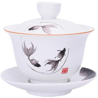 Imagem de PAYNAN Conjunto de xícaras de cerâmica Creative Gaiwan de Teaware Kung Fu Tureen Bowl de chá cerimônia artesanato