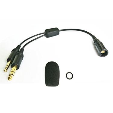 Imagem de UFQ L-GA Adapt Bxxx X20 Lemo Fone de ouvido de aviação com conector de 6 pinos para aviação geral GA Twin Plugs adaptador livre com esponja de alta densidade com anel de vedação para Bxxx X20 melhor do que esponja original