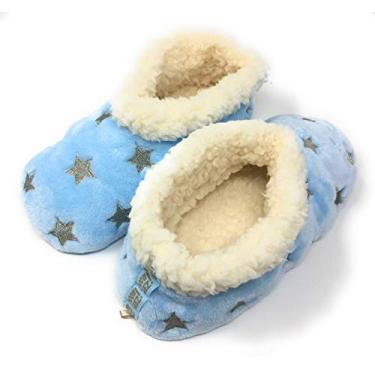 Imagem de JYinstyle Pantufas femininas de pelúcia roxa com glitter e saars The Starz, The Starz Blue, 9-10
