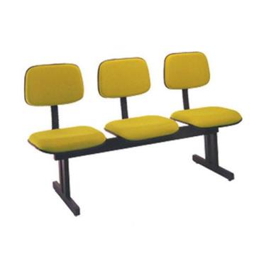 Imagem de Cadeira Secretária Em Longarina Com 3 Lugares Linha Square Amarelo - D