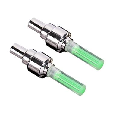 Imagem de CRAFTHROU 2 Pçs Luzes De Roda De Bicicleta Luz De Lâmpada De Bicicleta Para Bicicleta Luz De Flash LED Luzes De Bicicleta Luzes De Pneu Bico De Gás Válvula Lâmpada Lâmpada De Fio Verde