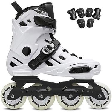 Imagem de Patins Em Linha Profissionais Para Adultos Ao Ar Livre, Patins Para Homens E Mulheres, Patins Em Linha Profissionais, 2 Cores,Branco,44 UE/11 EUA/10 Reino Unido/27cm JP,Collector88