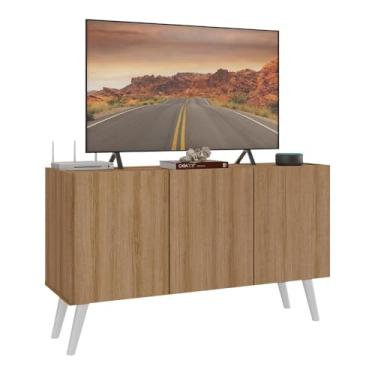 Imagem de Rack Retrô para Tv até 32 Polegadas com 3 Portas Multimóveis Mp1067 Rustic/branco