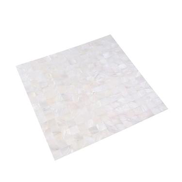 Imagem de DOITOOL Adesivo De Parede 225 Unidades Azulejo Da Parede Da Cozinha Telha De Cerâmica De Concha Backsplash Removível Telha De Parede De Concha Decoração De Azulejos Televisão Retalhos