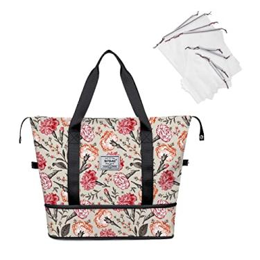 Imagem de NPBAG Bolsa esportiva feminina de viagem, bolsa grande expansível para carregar no fim de semana, bolsa de treino de ginástica, bolsa noturna, bolsa hospitalar para mamãe para trabalho de parto e