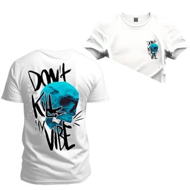 Imagem de Camiseta Plus Size Premium Estampada Algodão Kill Vibe Frente Costas Branco G3