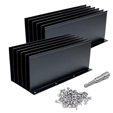 Imagem de Powrocket Pacote com 12 protetores de respingos de alumínio para calha Valley, evita que a água ultrapasse a calha, para vale, canto ou reto, 25 cm cada peça, preto