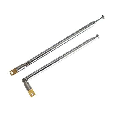 Imagem de X-SHIYUN 1 par de antena universal de rádio AM FM, comprimento de 51 cm, antena de substituição telescópica de aço inoxidável com 6 seções para rádio TV.