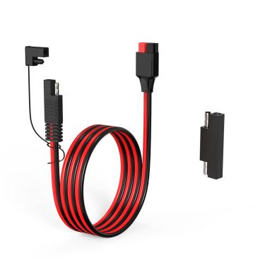 Imagem de ELFCULB Adaptador SAE para Anderson 12AWG, conector solar para cabo de extensão SAE, compatível com gerador solar portátil estação de energia (1,8 metros)